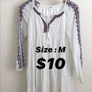 Cotton and linen blend babydoll dress